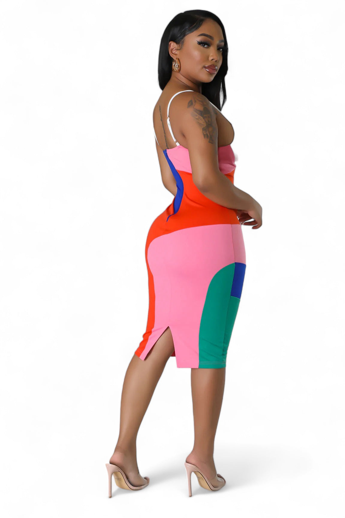 Camila - Vestido Midi Multicolor Elegante