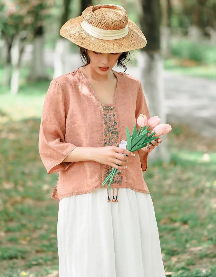 Clara - Blusa Retro Bordada