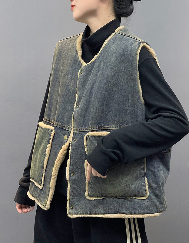 Luna - Chaleco Denim Reversible