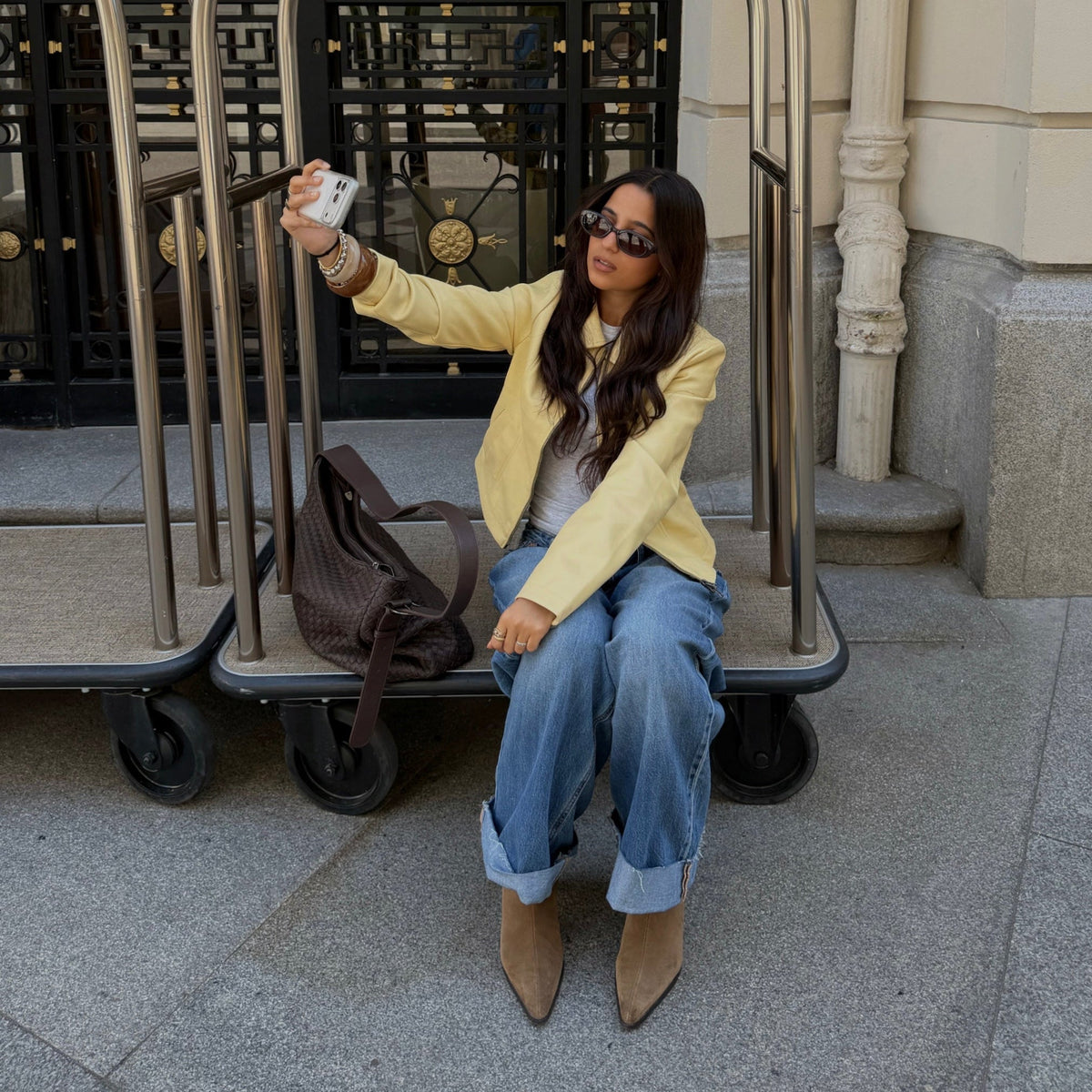 Rhea | Bolso oversize trenzado café