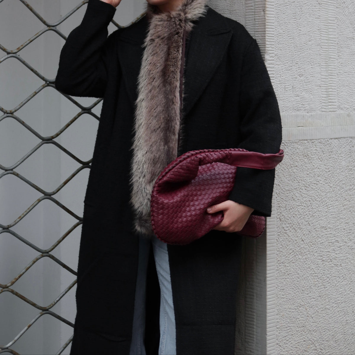 Oversize Trenzado | Bolso de hombro rojo