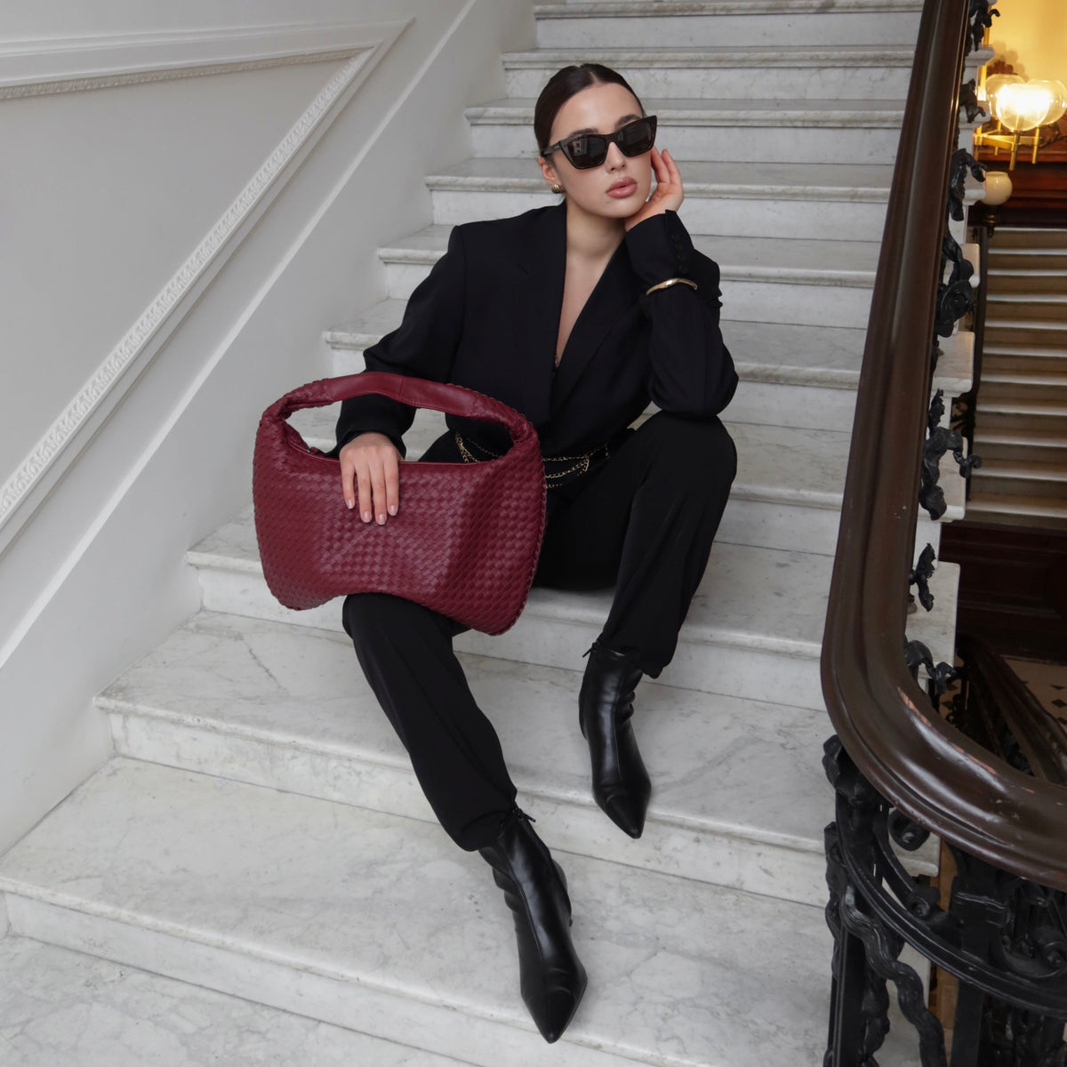 Oversize Trenzado | Bolso de hombro rojo