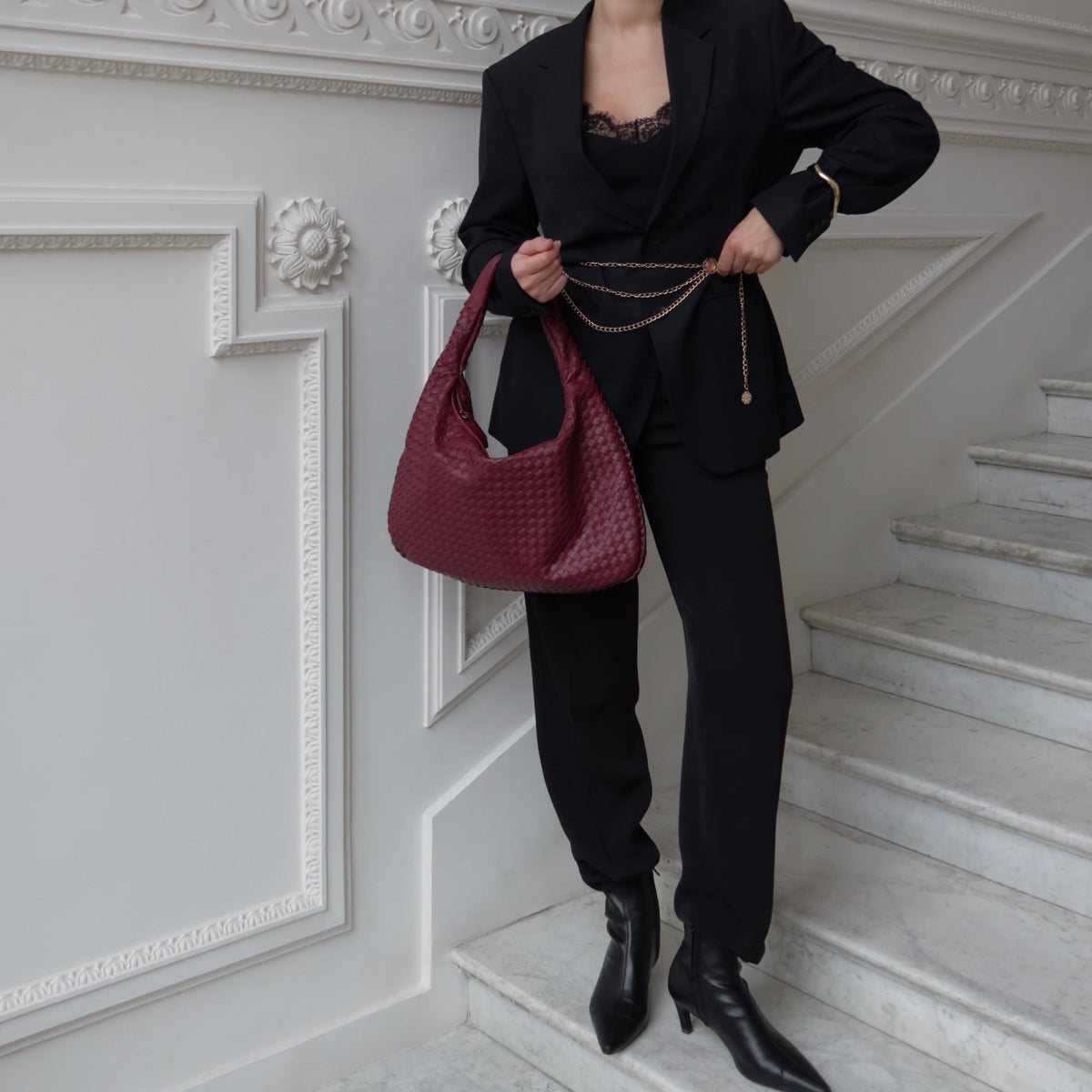 Oversize Trenzado | Bolso de hombro rojo