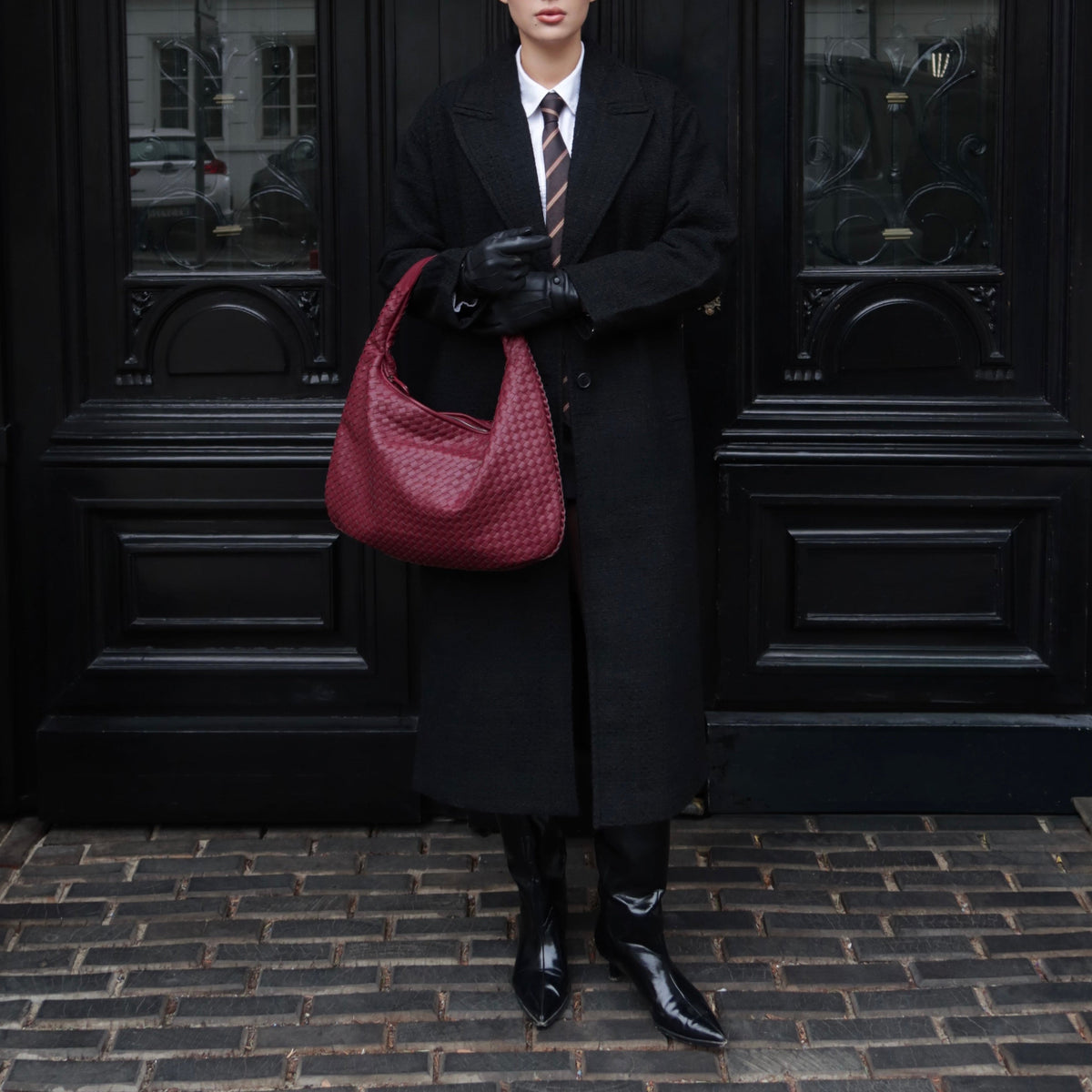 Oversize Trenzado | Bolso de hombro rojo