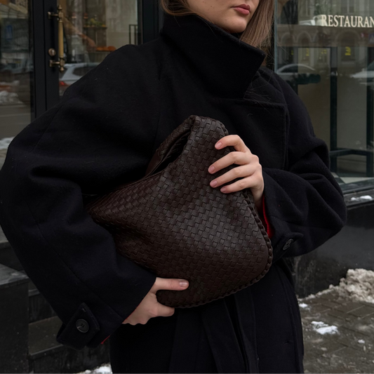 Oversize Trenzado | Bolso de hombro café