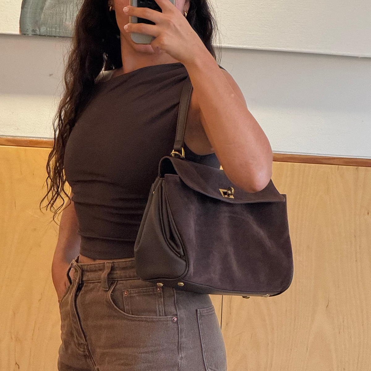 Ciara Piel | Bolso de piel auténtica café