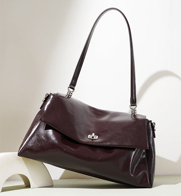 Nola | Bolso de piel auténtica ciruela