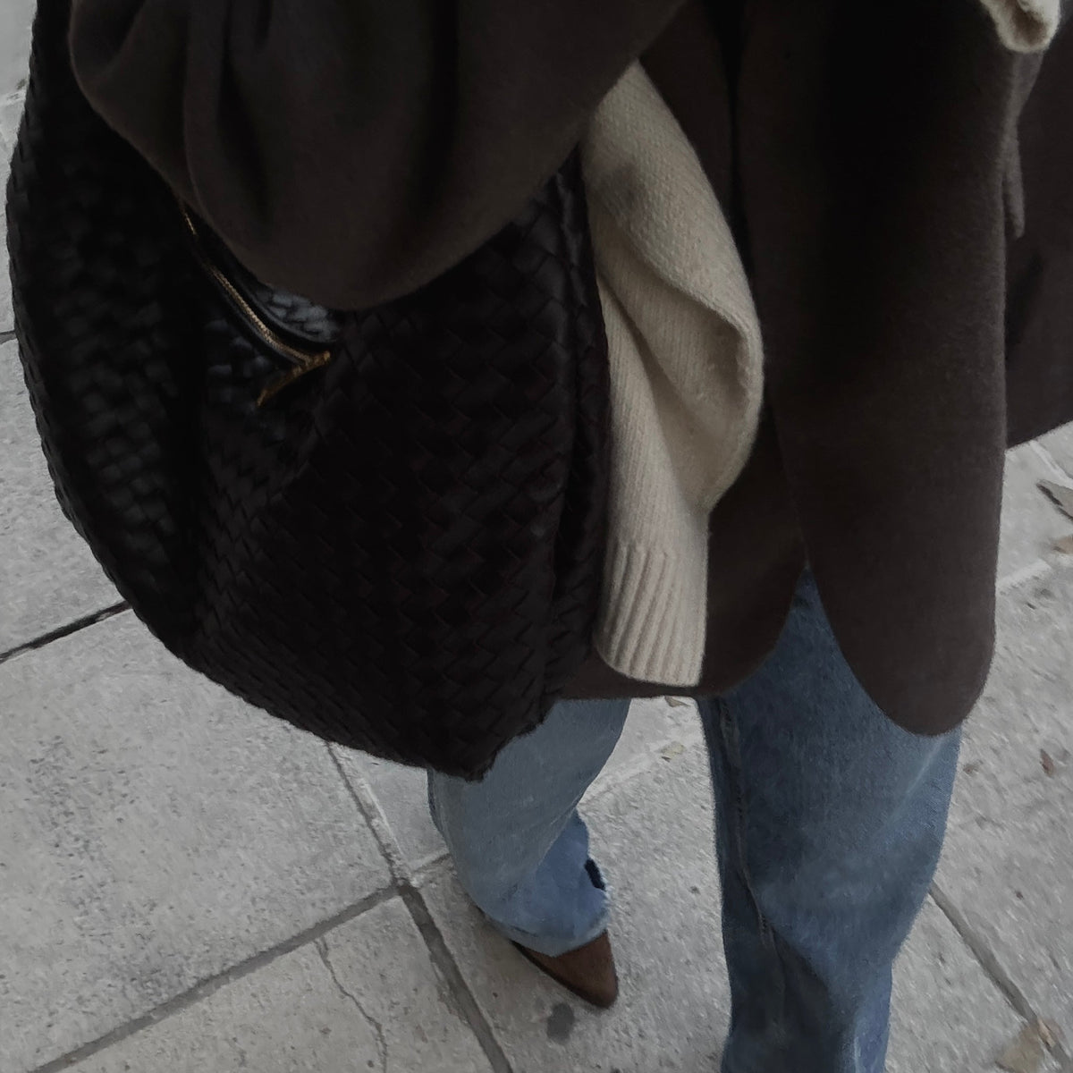 Hailey | Bolso tote trenzado café
