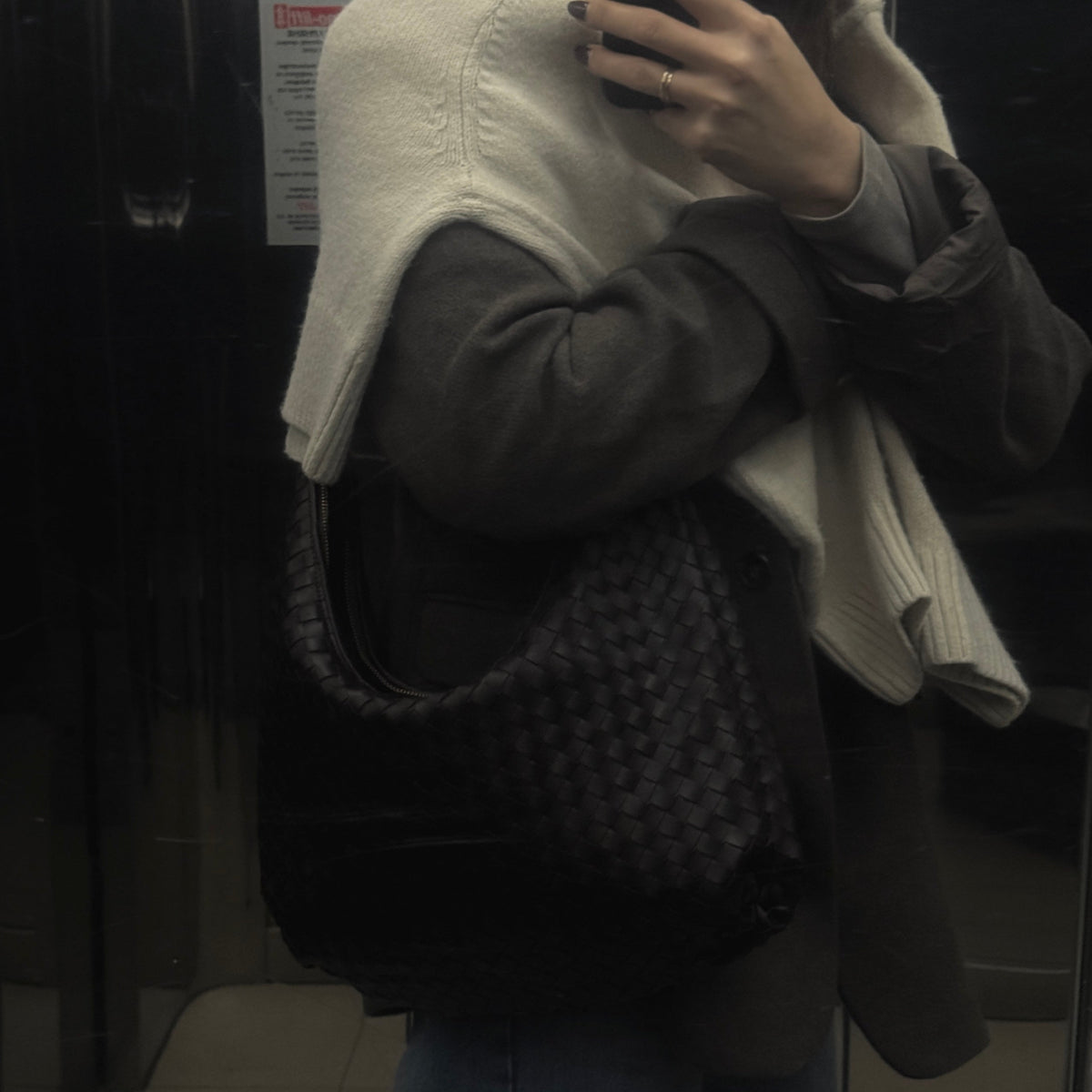 Hailey | Bolso tote trenzado café