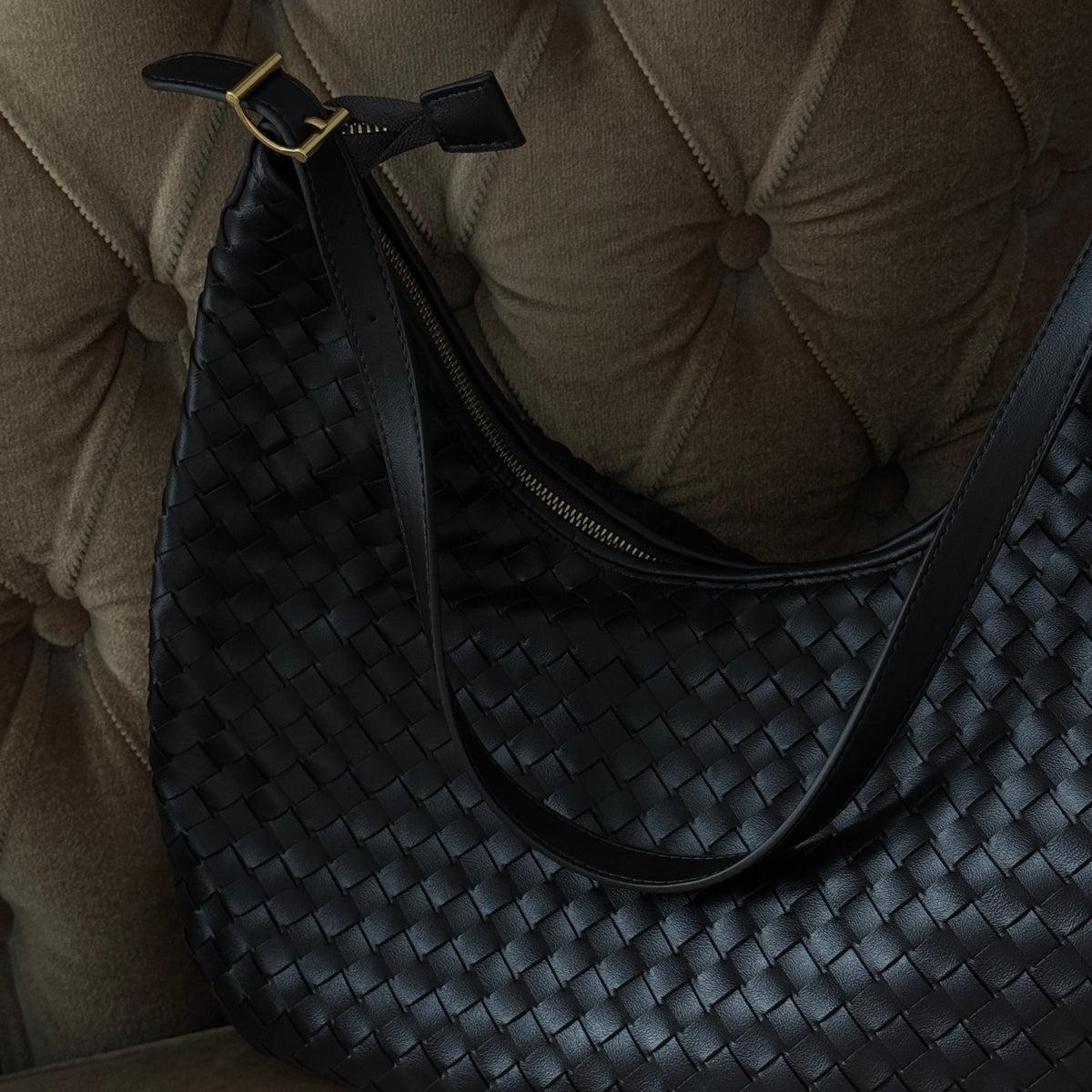 Hailey | Bolso tote trenzado café