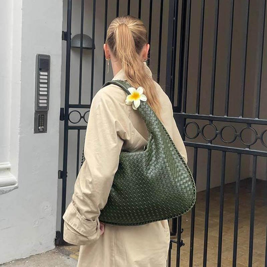 Oversize Trenzado | Bolso de hombro verde