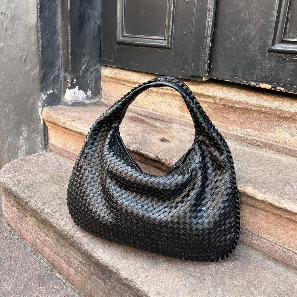Oversize Trenzado | Bolso de hombro negro