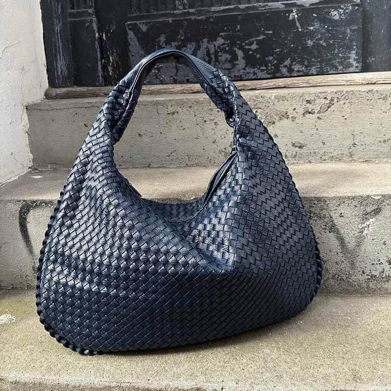 Oversize Trenzado | Bolso de hombro azul marino