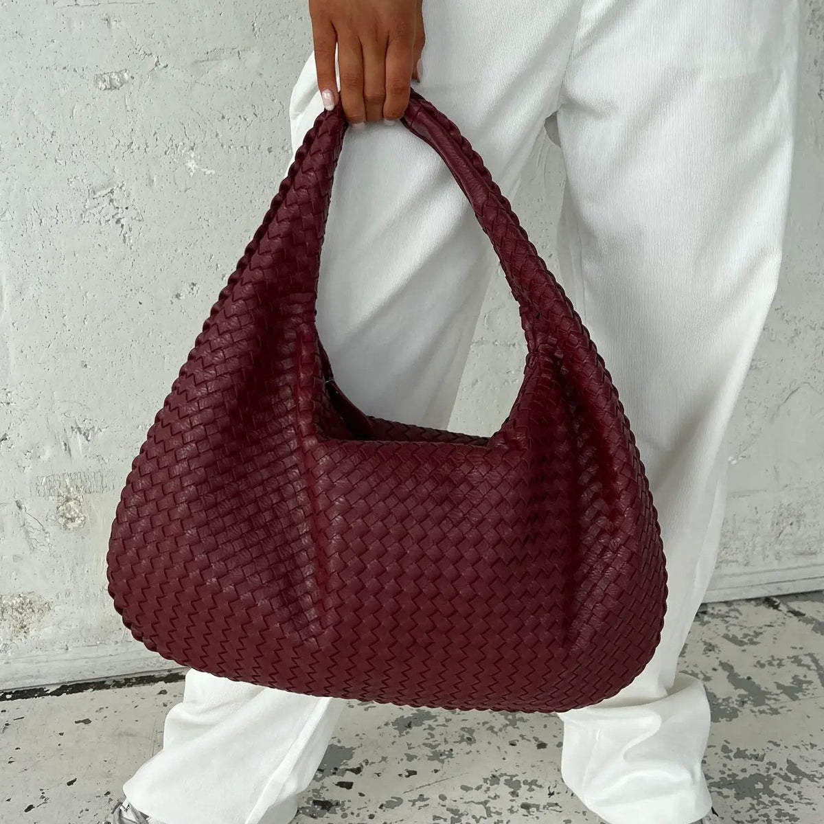 Oversize Trenzado | Bolso de hombro rojo