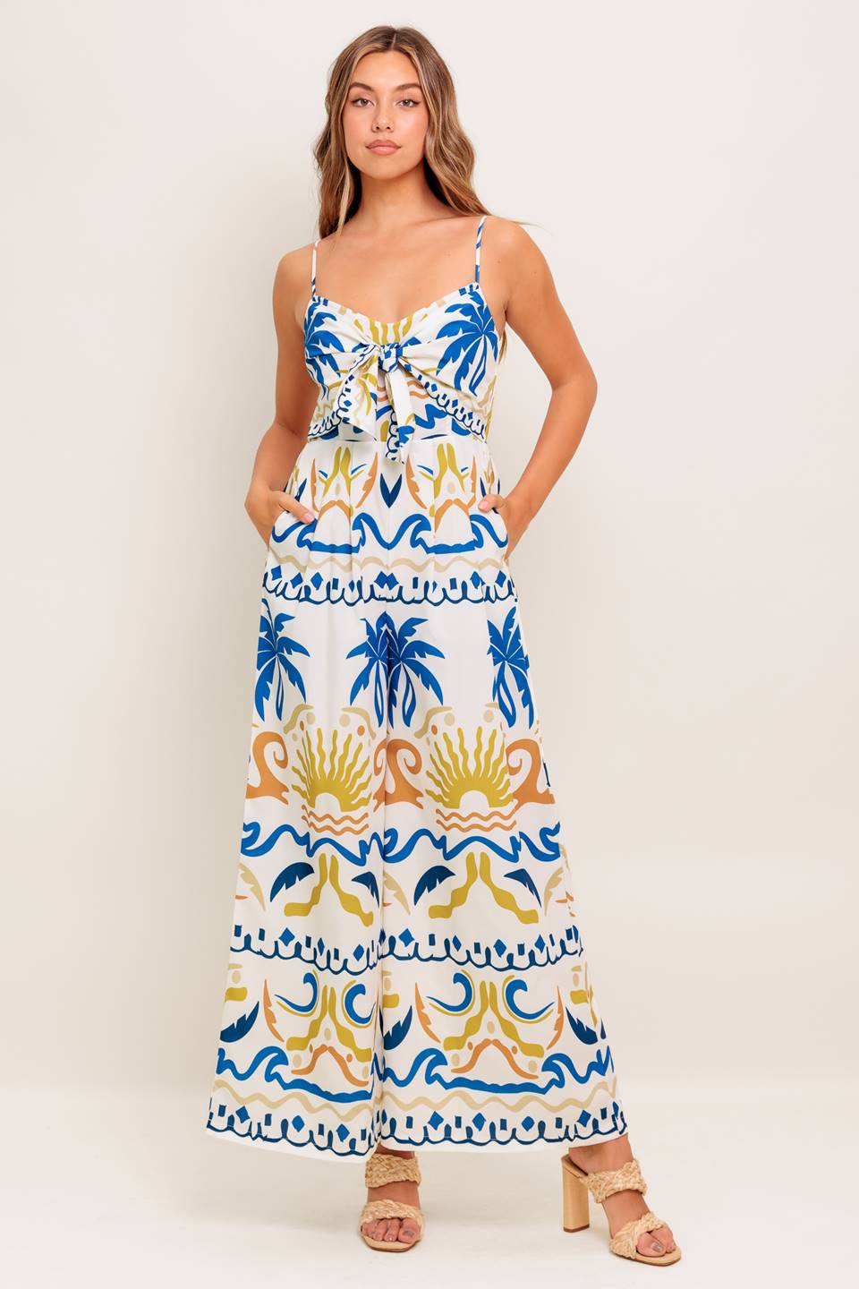 Carla - Mono Estampado Verano Azul Marfil