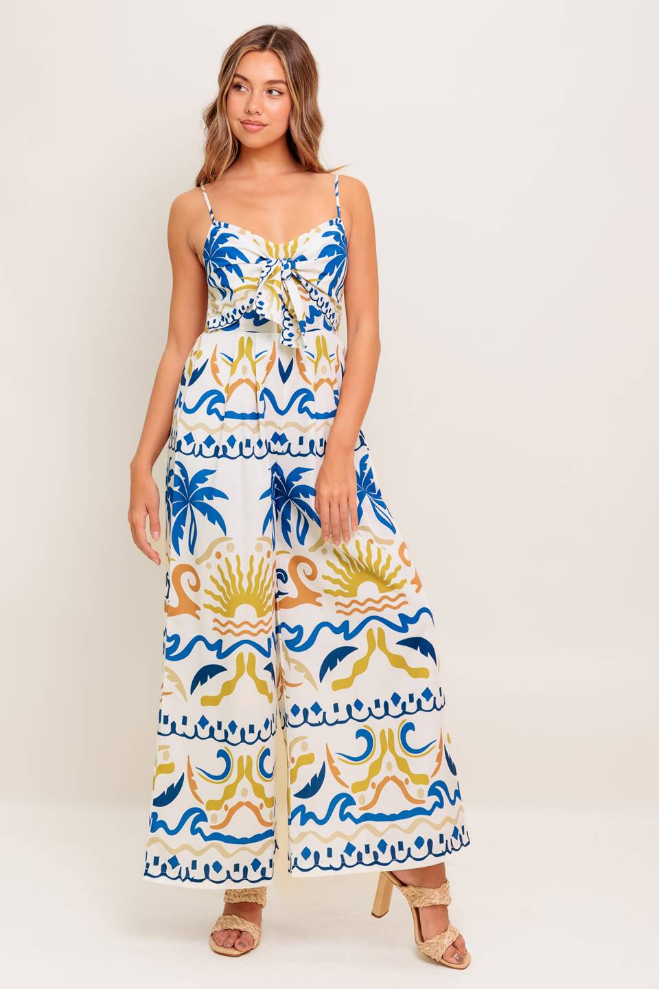 Carla - Mono Estampado Verano Azul Marfil