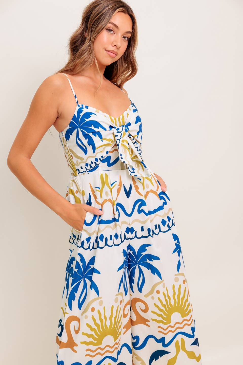 Carla - Mono Estampado Verano Azul Marfil