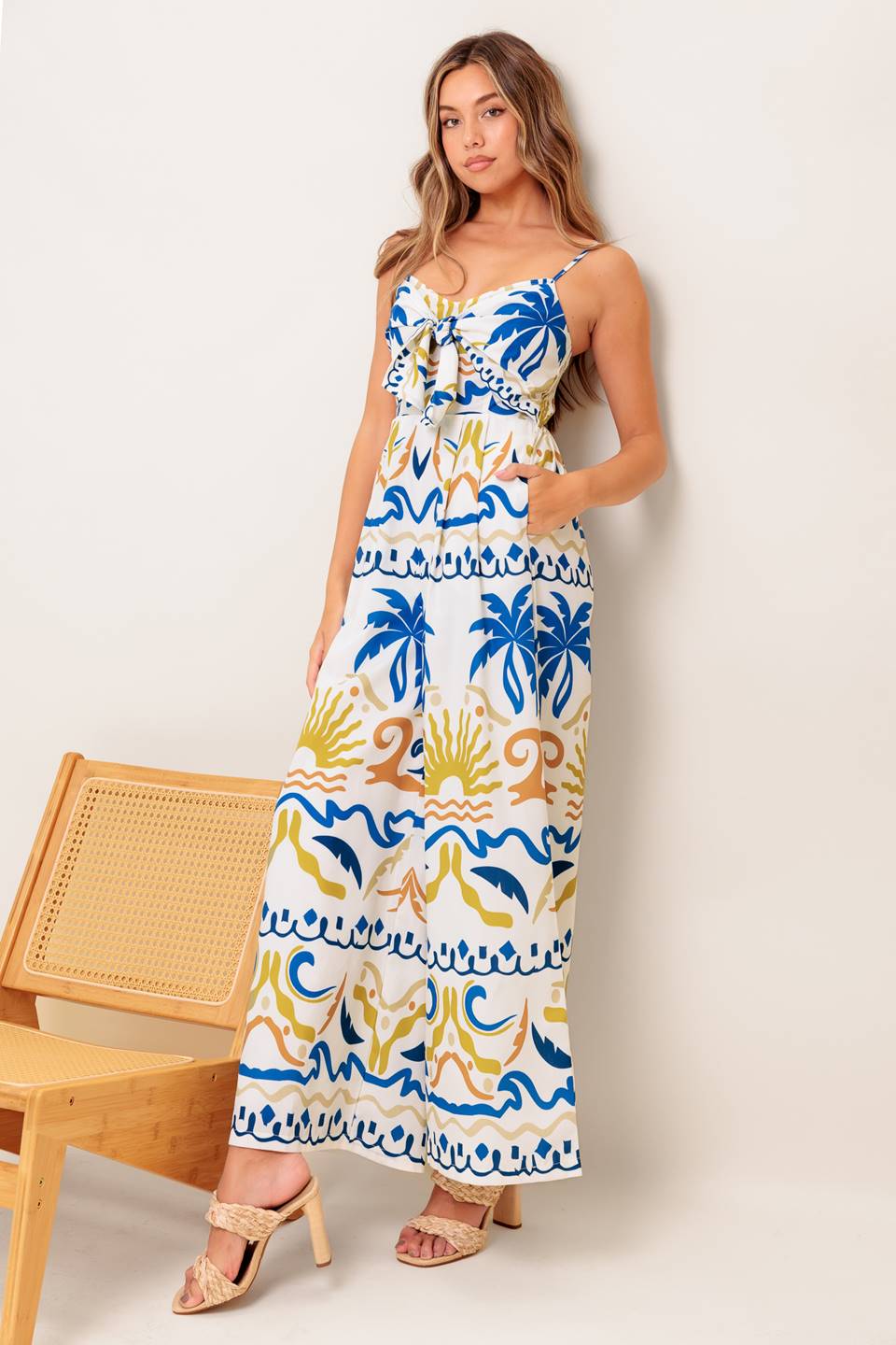 Carla - Mono Estampado Verano Azul Marfil