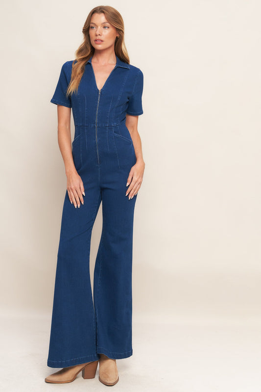 Daniela - Vestido Denim Índigo Elegante