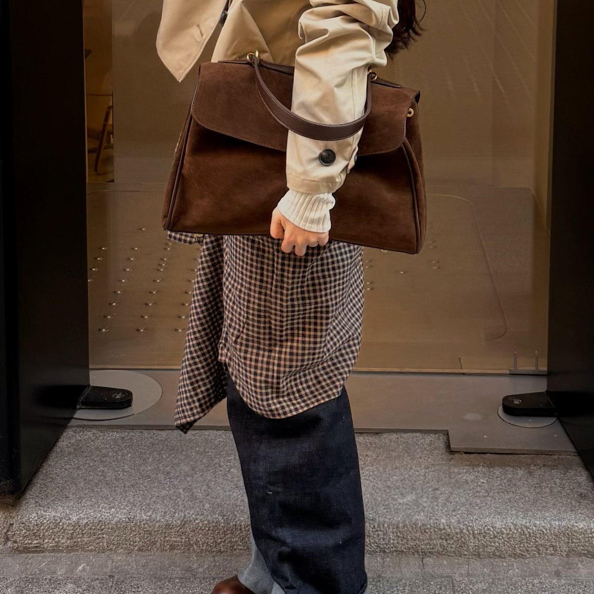Ciara Essential | Bolso de ante marrón