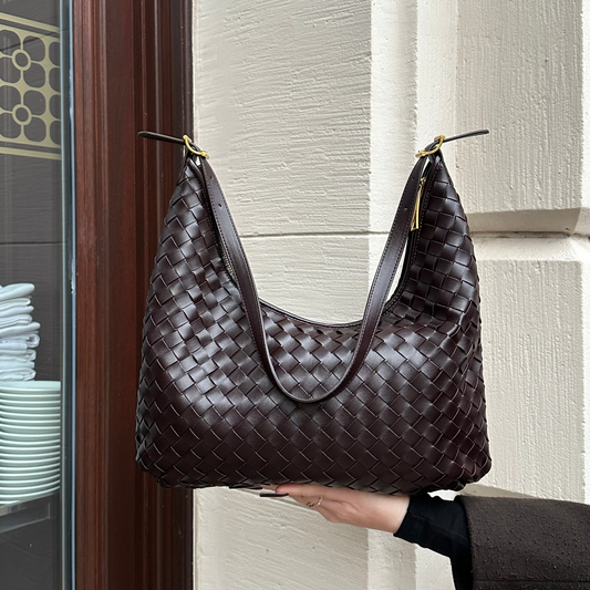 Hailey | Bolso tote trenzado café