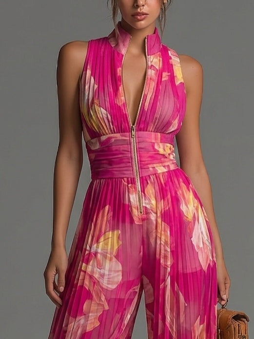 Leabella | Mono plisado floral fucsia