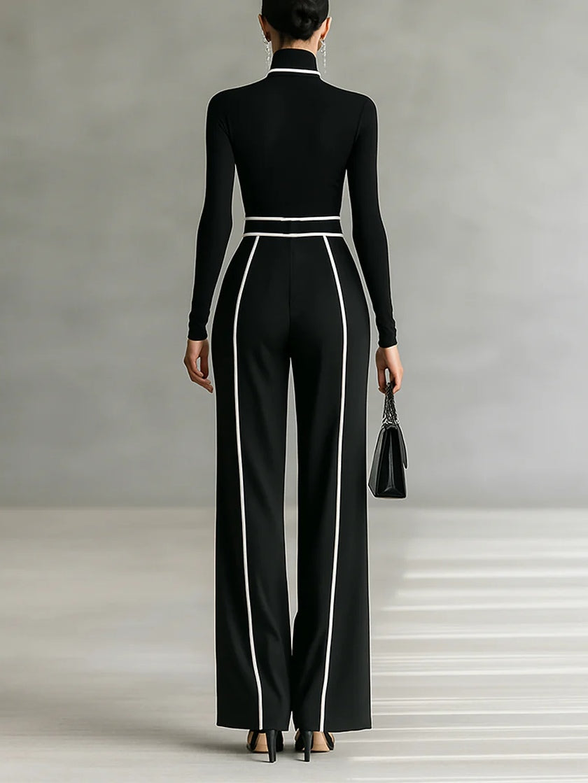 Milán - Conjunto Wide Leg con Ribete de Contraste