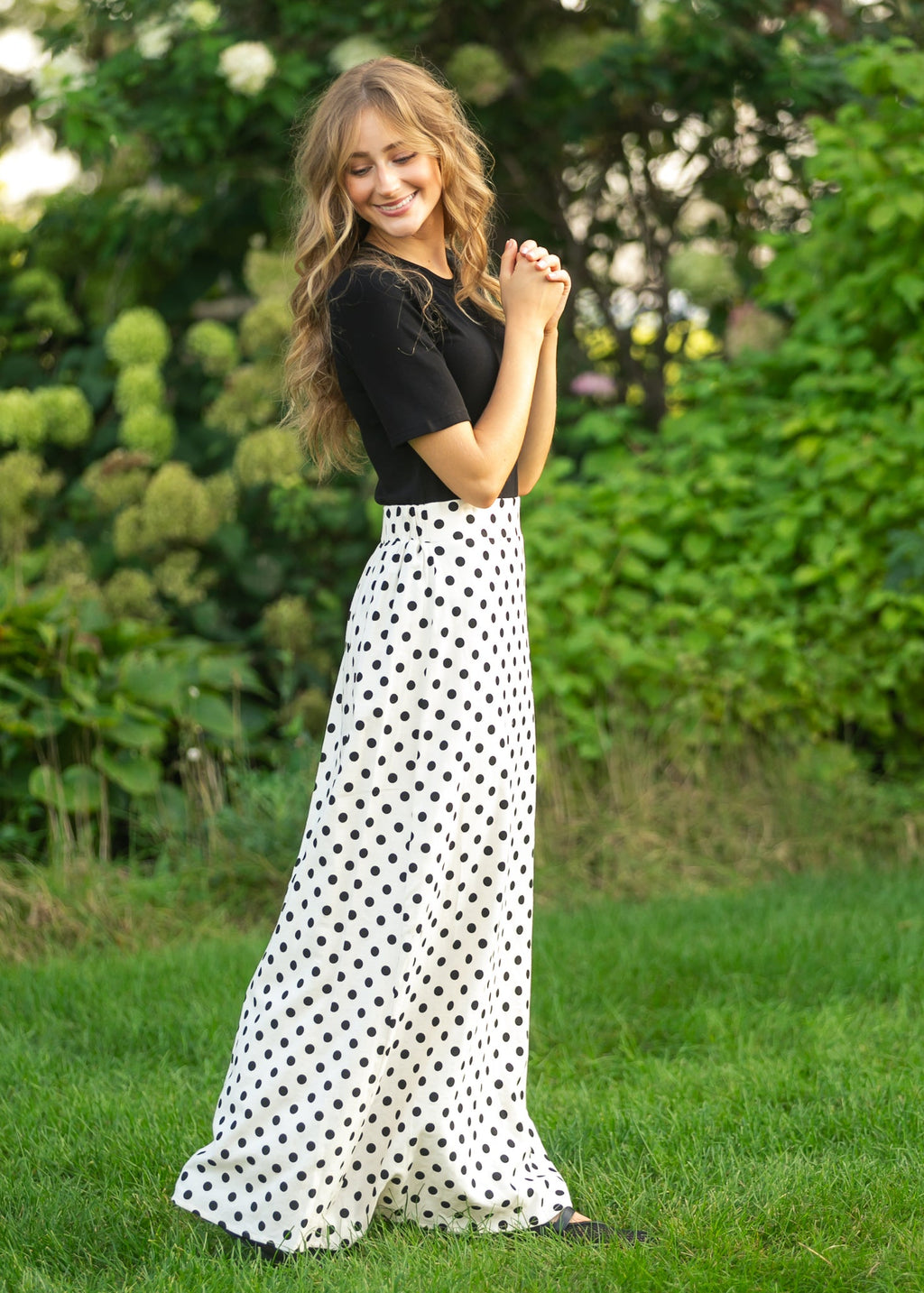 Braylyn – Falda Maxi de Lunares Elegante