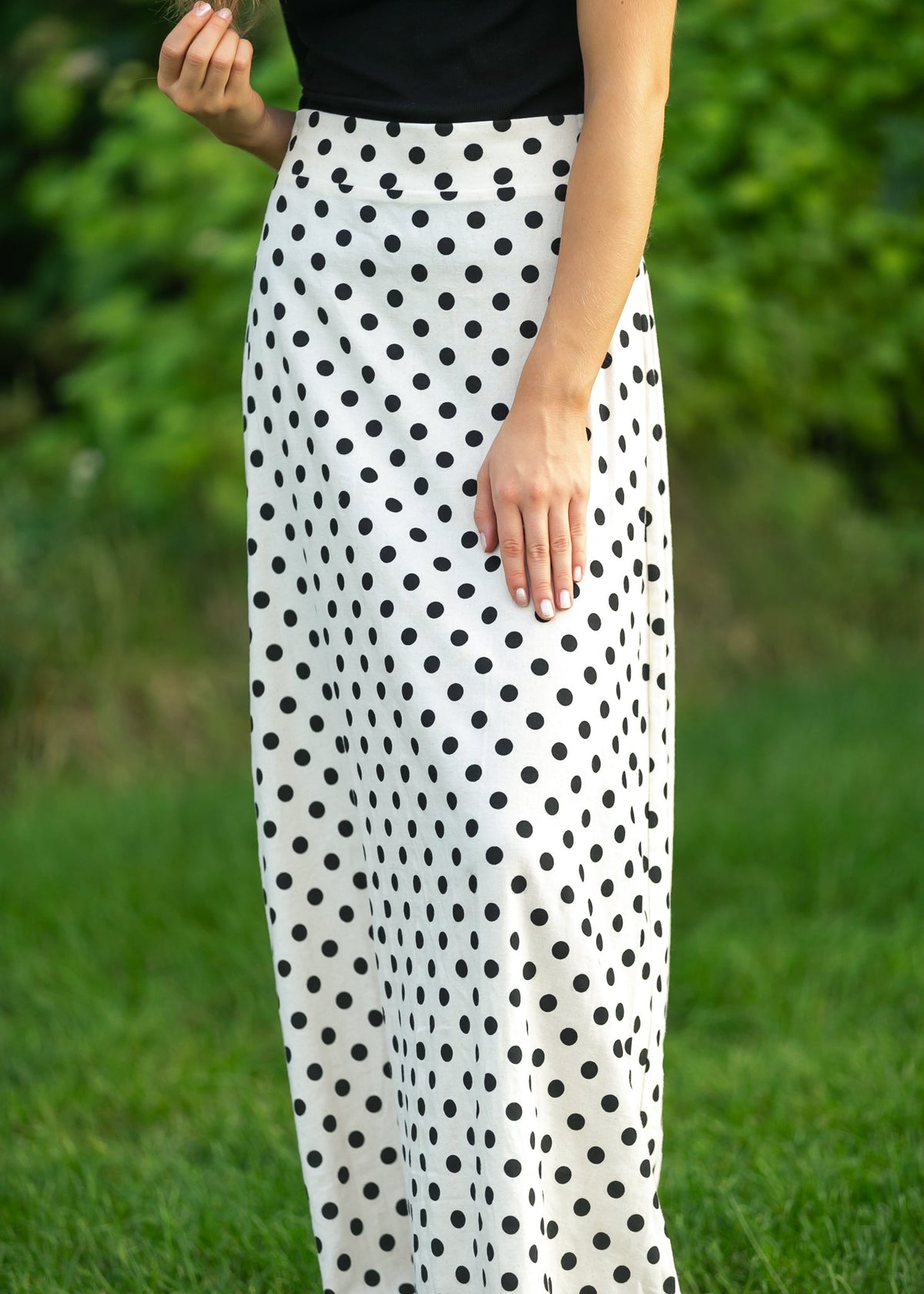 Braylyn – Falda Maxi de Lunares Elegante