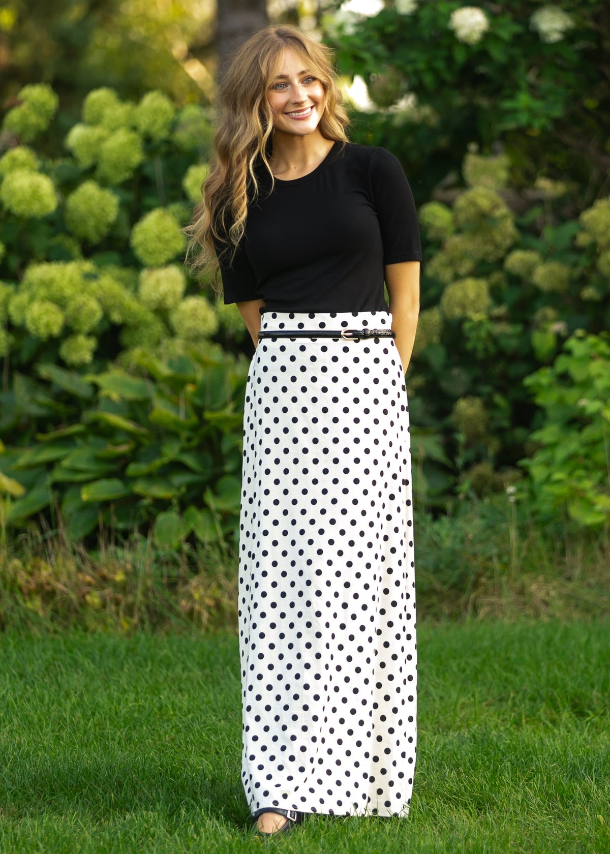Braylyn – Falda Maxi de Lunares Elegante