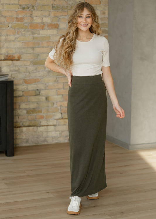 Clarise – Falda Maxi de Punto Premium