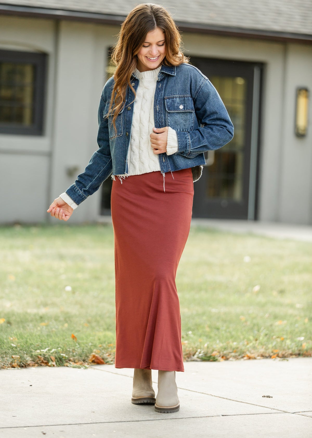 Clarise – Falda Maxi de Punto Premium