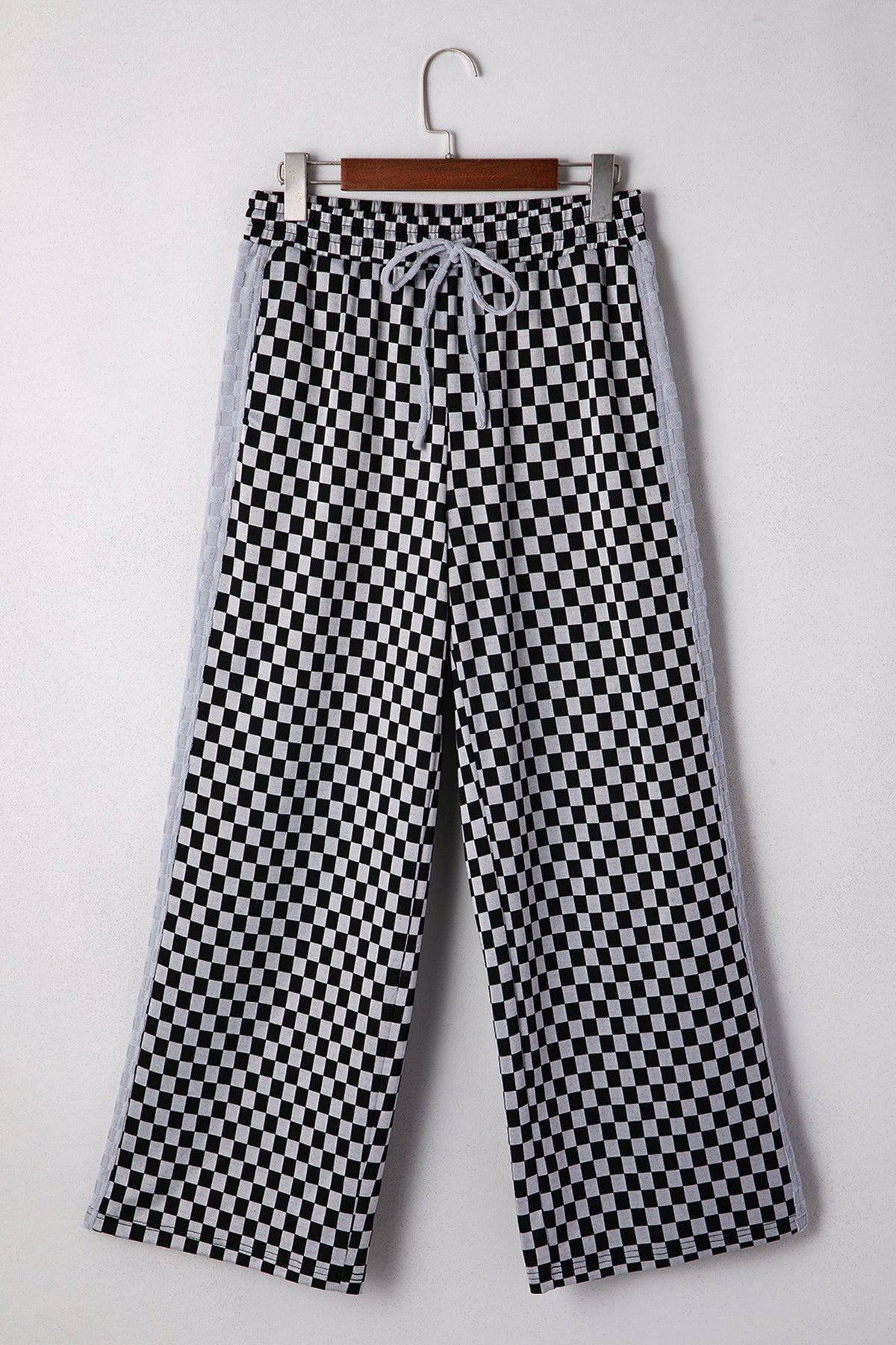 Vega – Pantalón Wide Leg con Estampado Checker