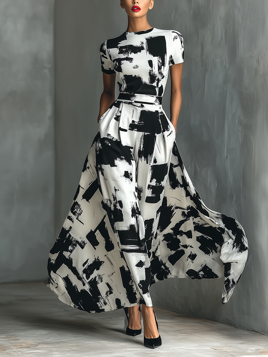 Paloma | Vestido maxi con estampado abstracto