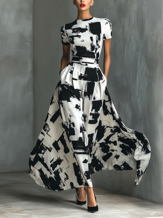 Paloma | Vestido maxi con estampado abstracto