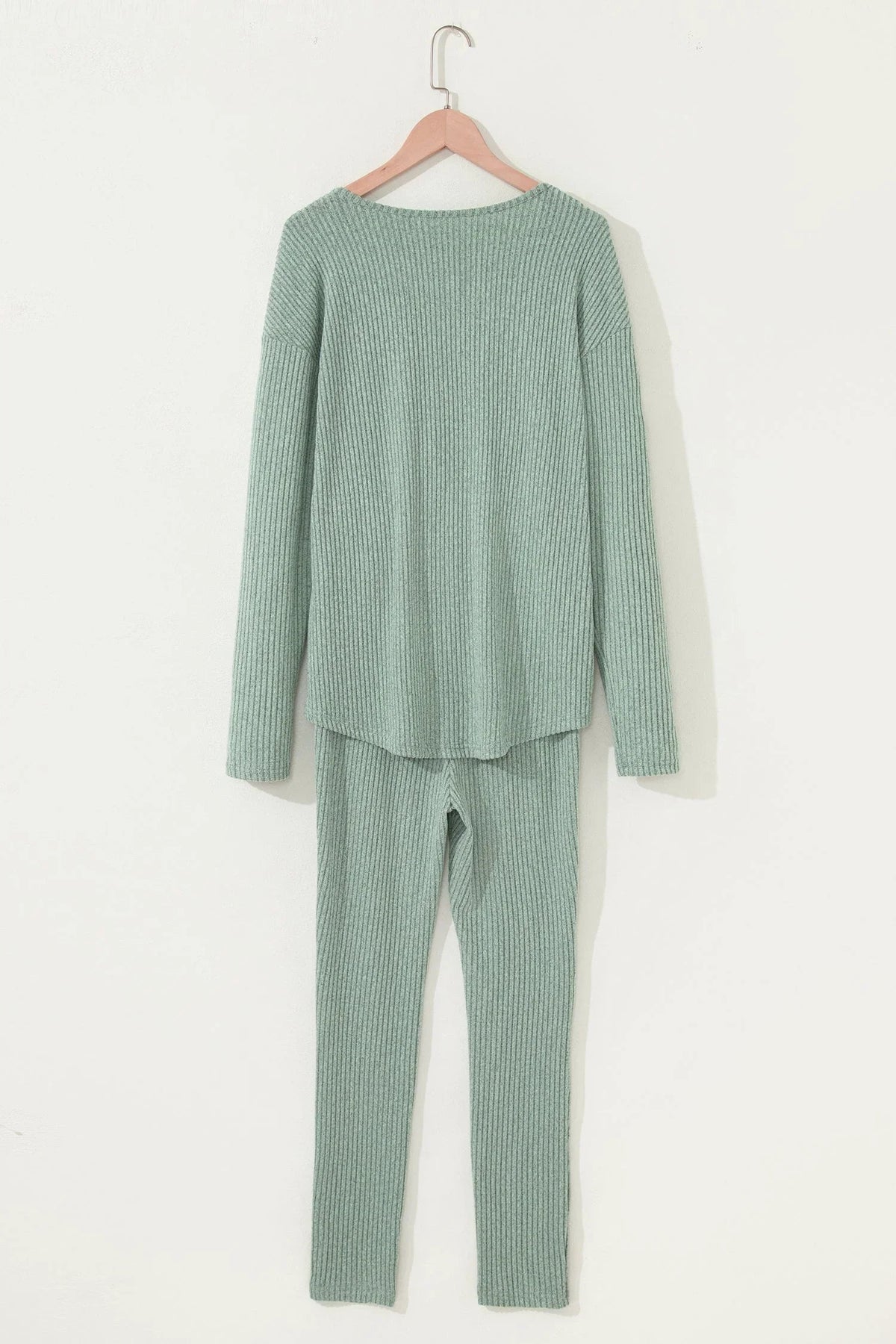 Rosaly – Conjunto de Dos Piezas Ribbed de Manga Larga