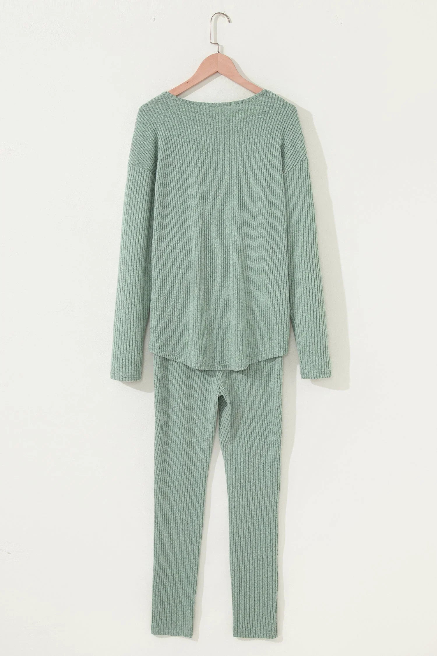 Rosaly – Conjunto de Dos Piezas Ribbed de Manga Larga