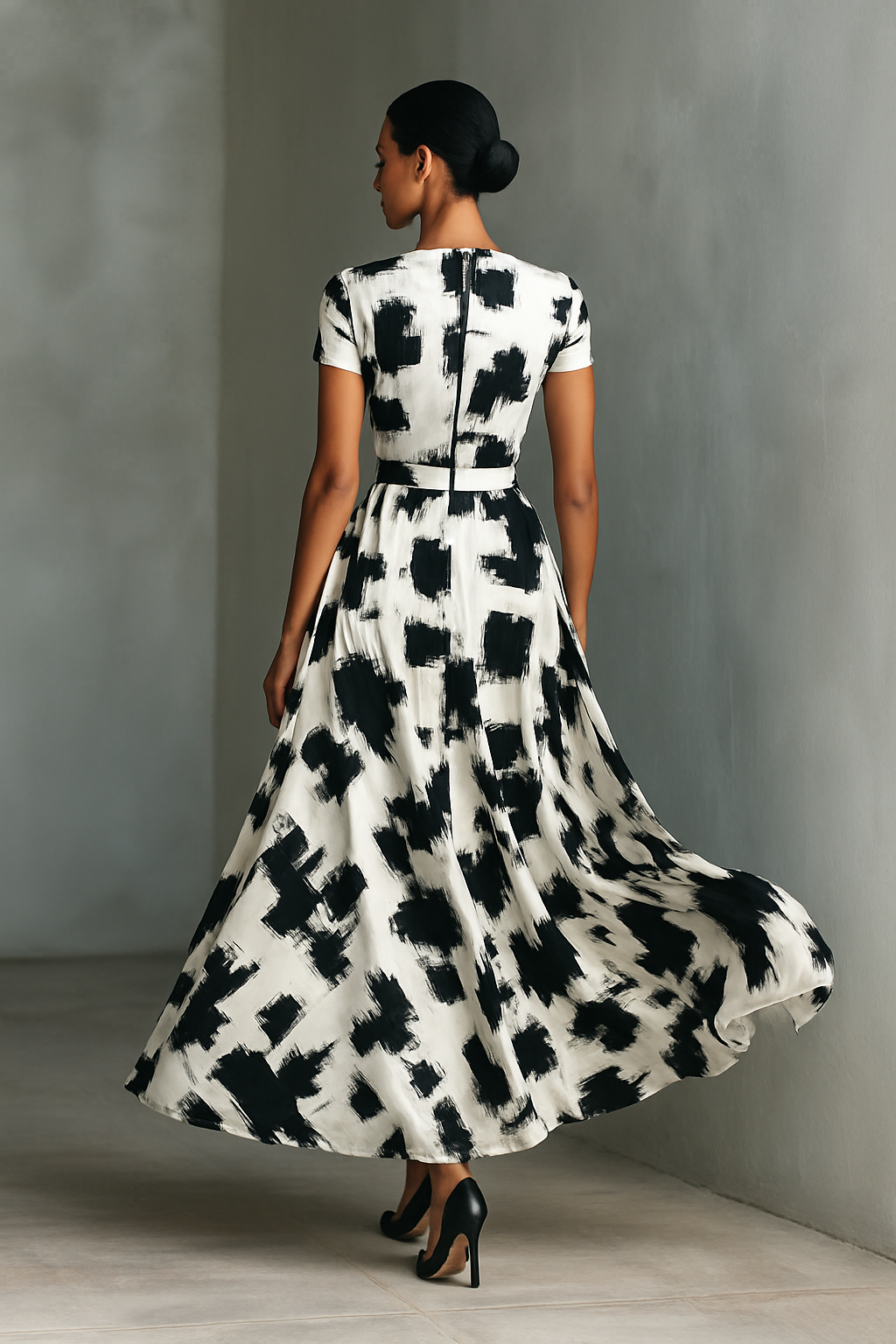 Paloma | Vestido maxi con estampado abstracto