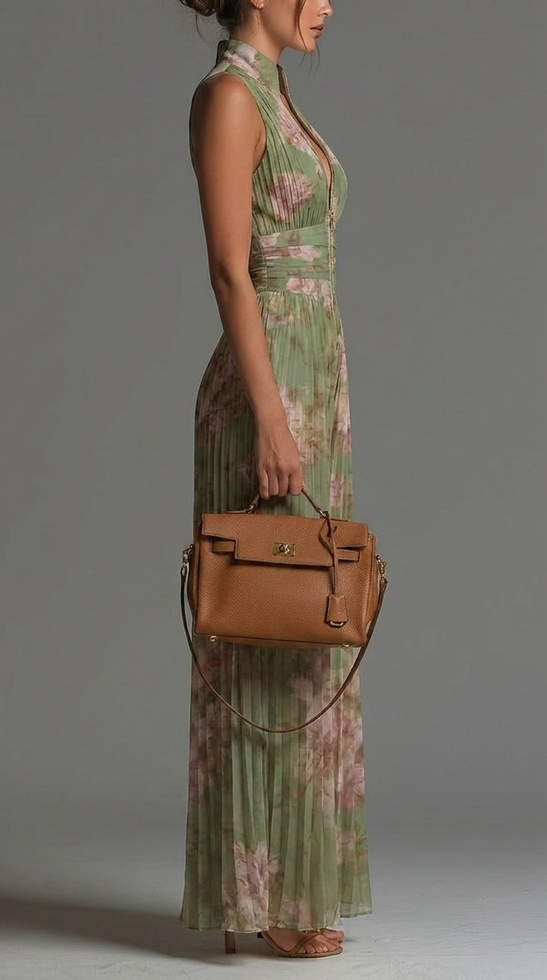 Zineb | Mono floral plisado
