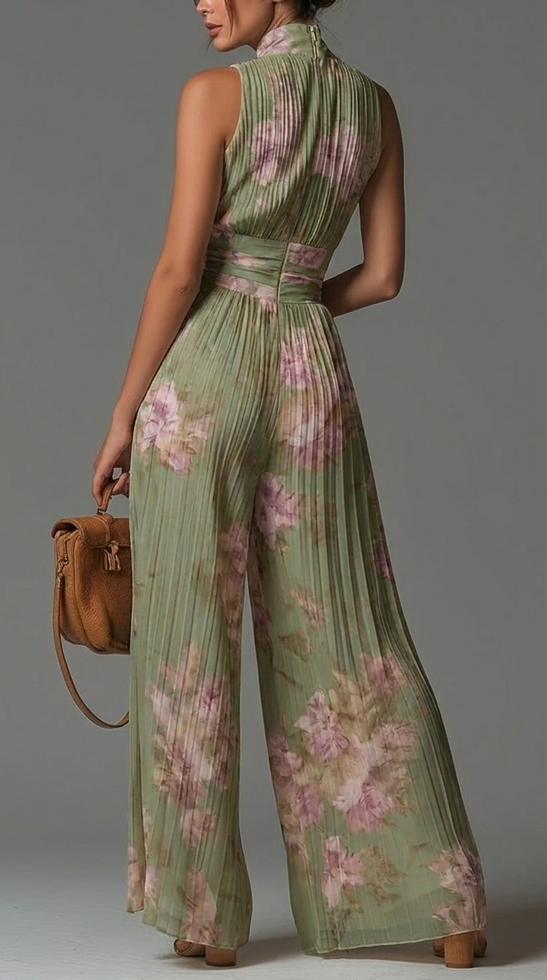 Zineb | Mono floral plisado