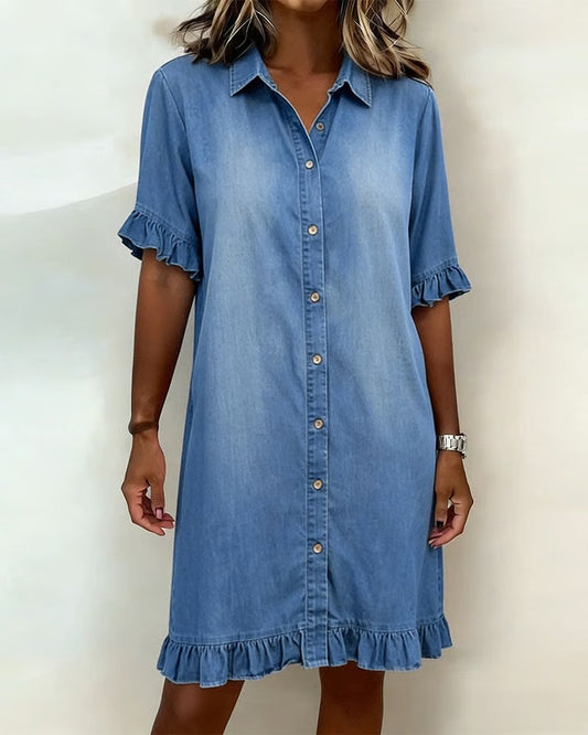 Vestido de mezclilla con fruncido