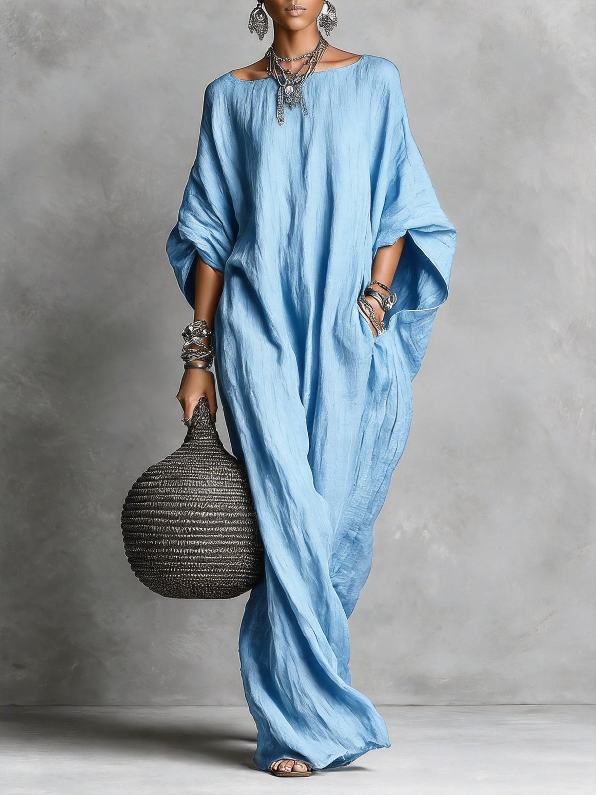 Elira – Vestido Largo Minimalista de Lino y Algodón