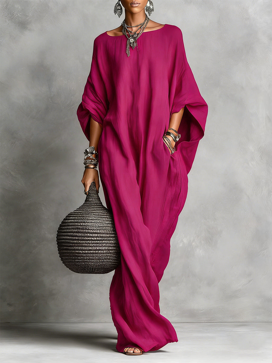 Elira – Vestido Largo Minimalista de Lino y Algodón