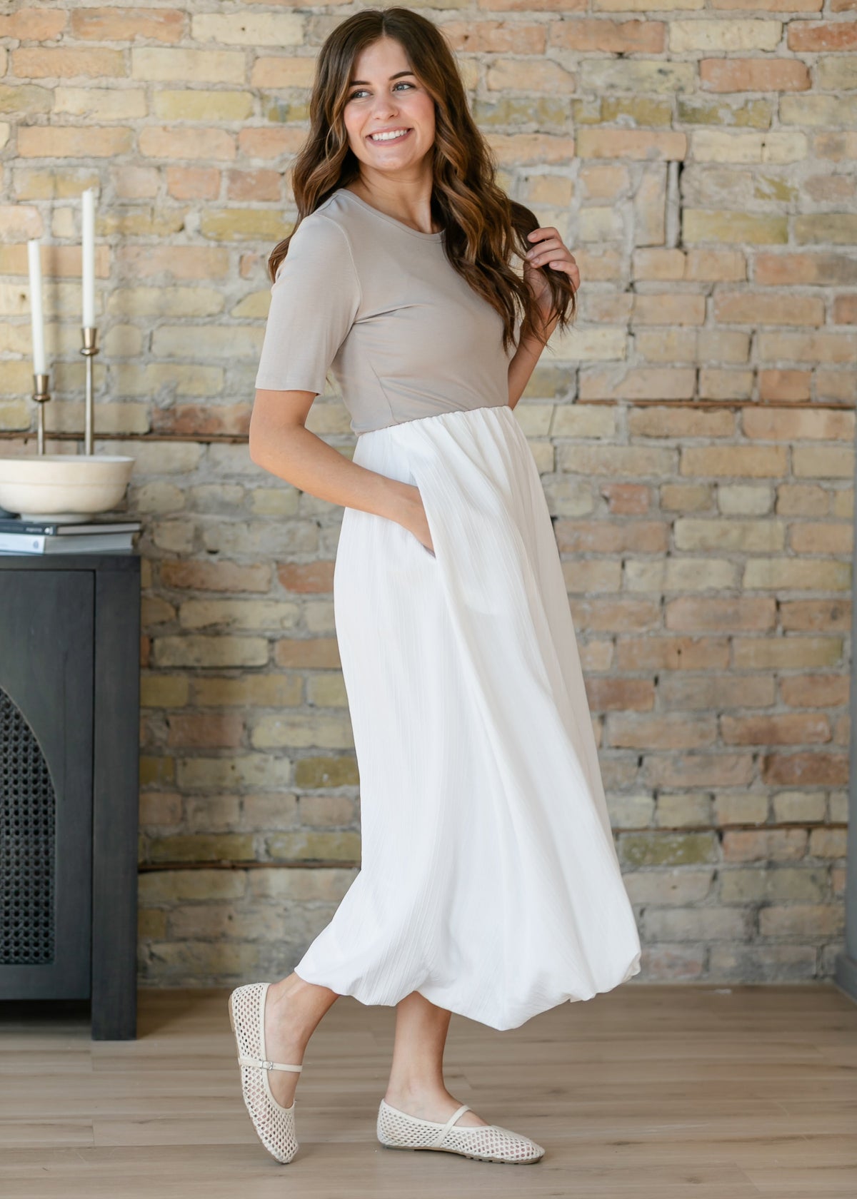 Valeria – Falda Maxi Fluida Estilo Bubble