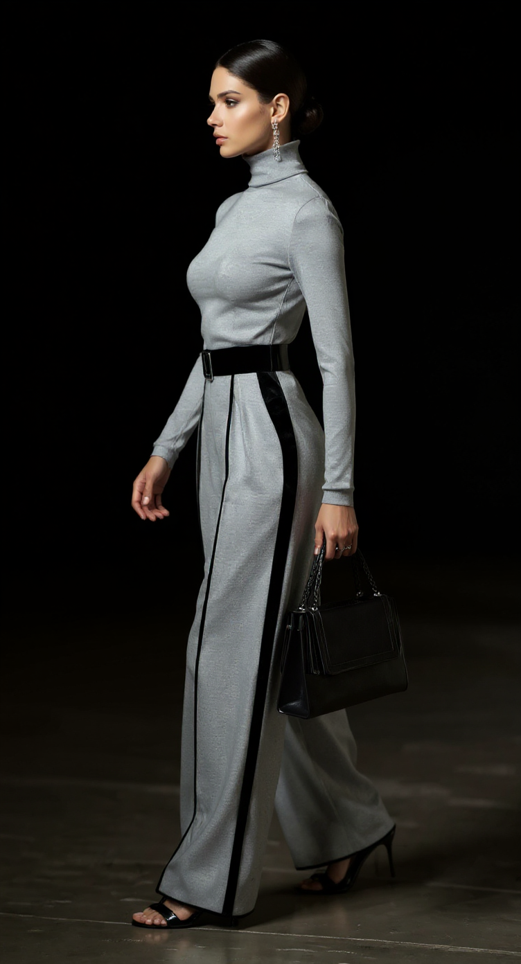 Milán - Conjunto Wide Leg con Ribete de Contraste