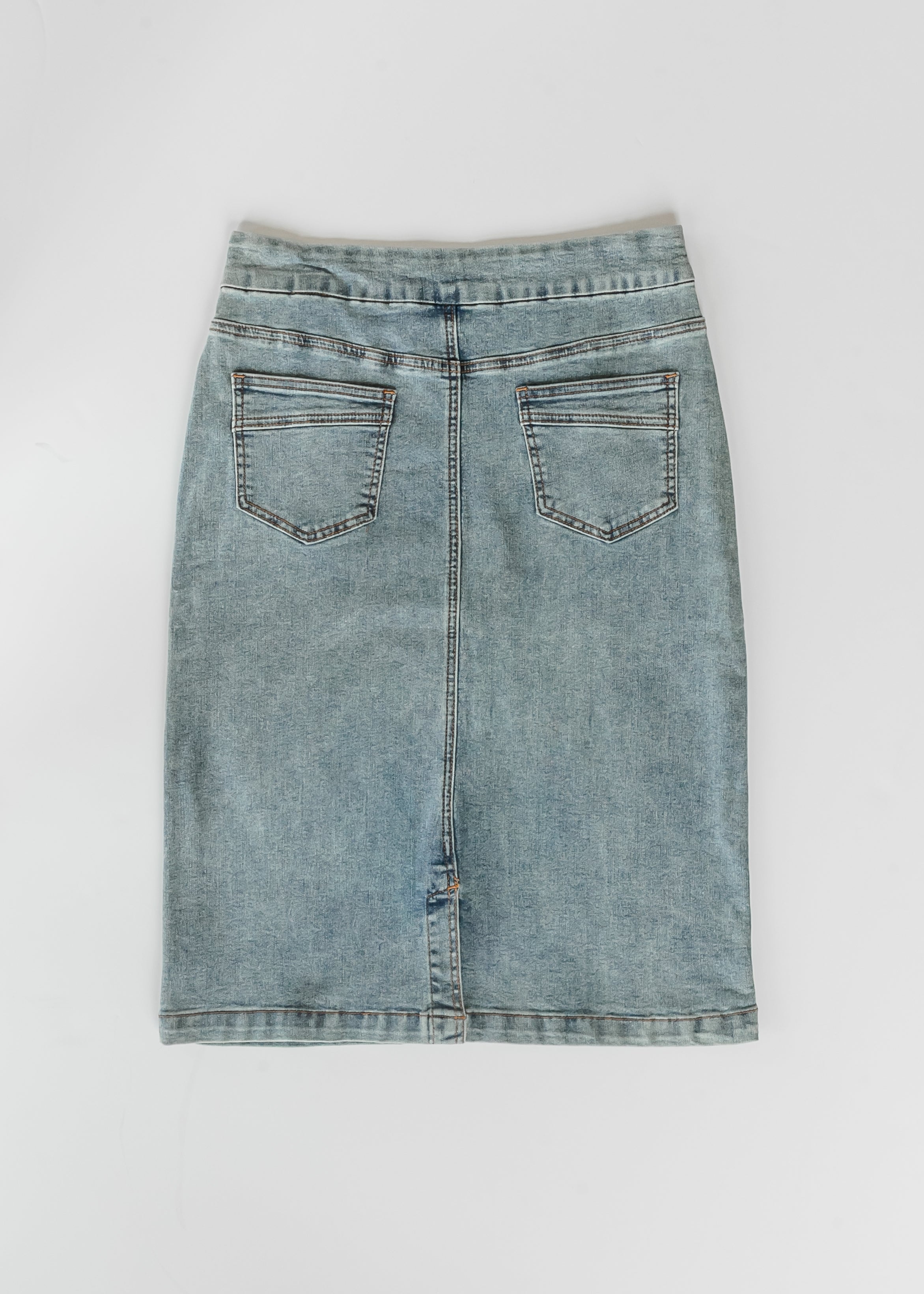 Sandra – Falda Midi Denim Clásica