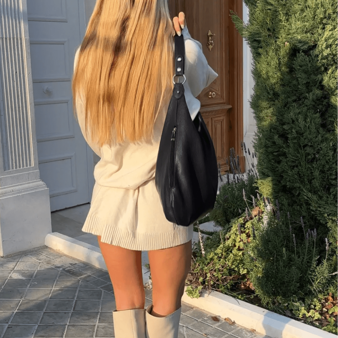 Cassie | Bolso de hombro retro negro