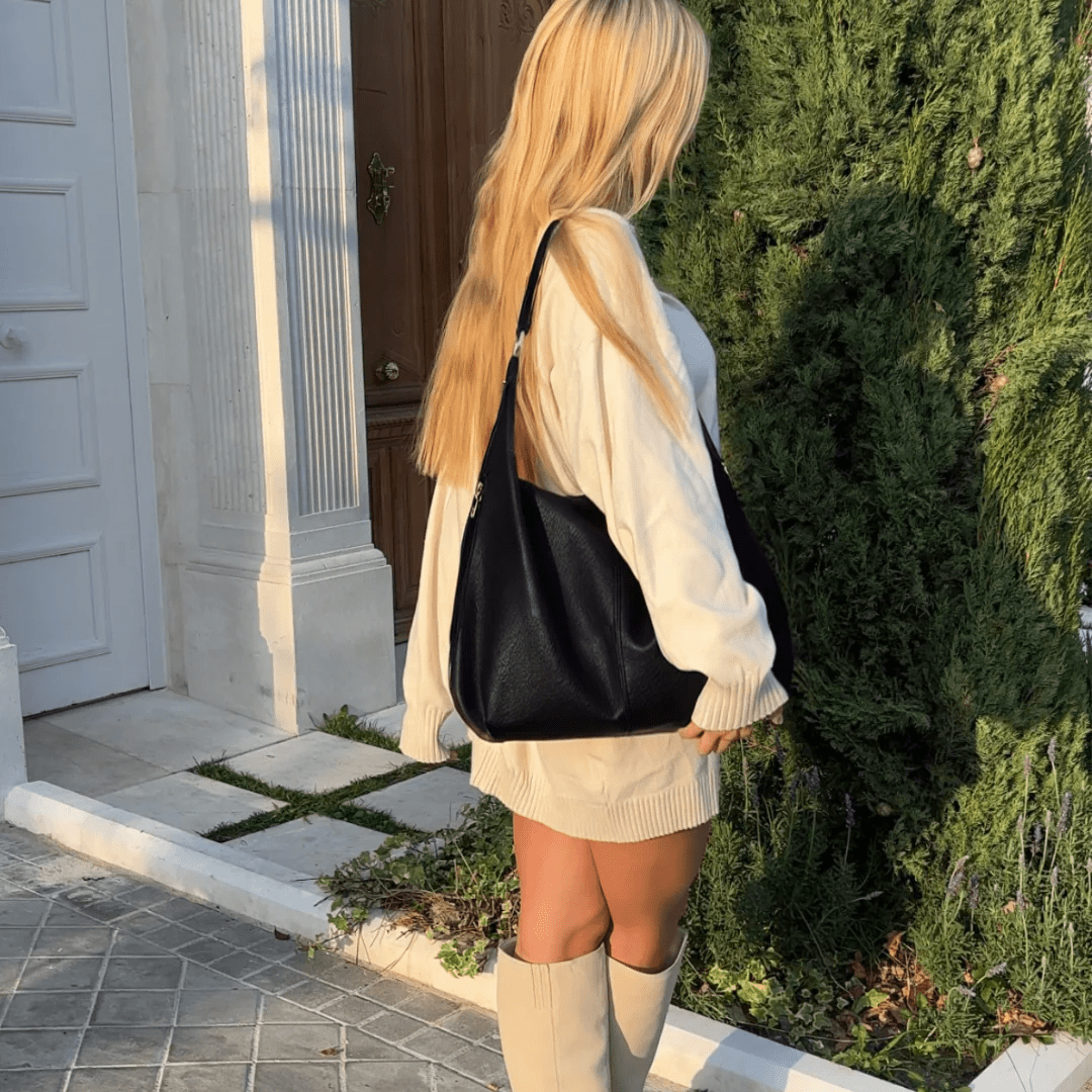 Cassie | Bolso de hombro retro negro