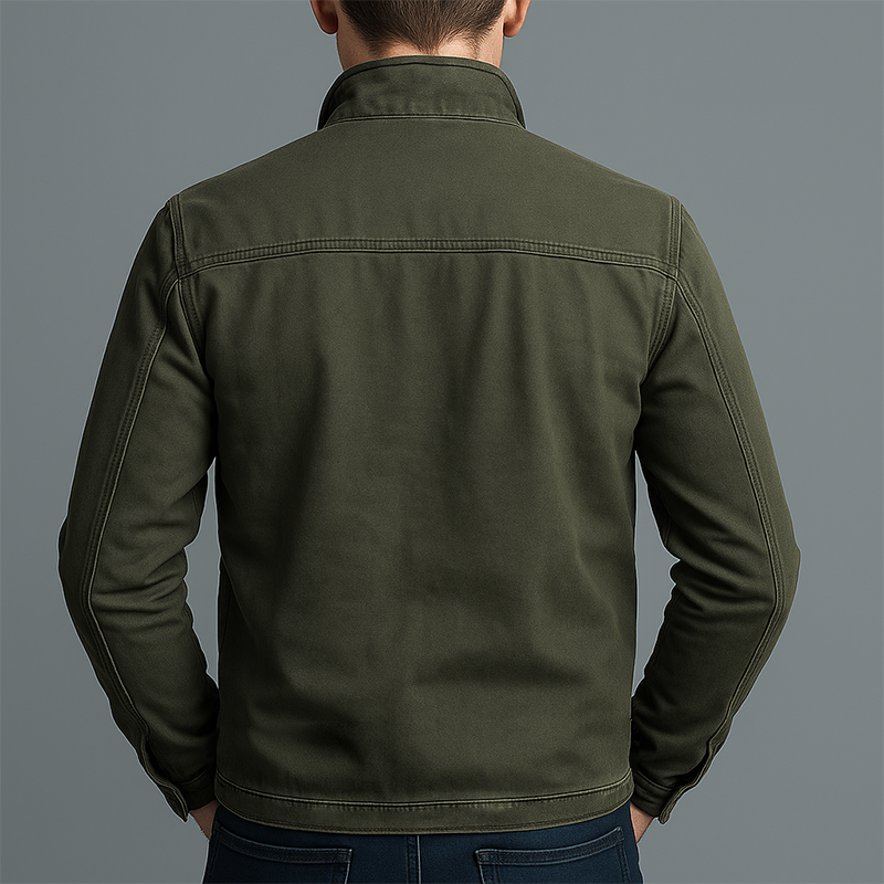 Carlos - Chaqueta vintage de algodón con cremallera